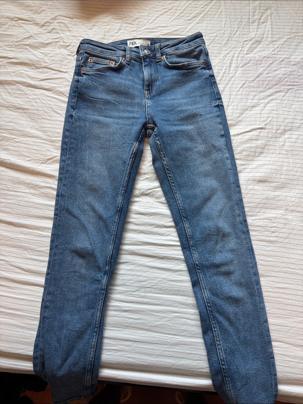 Zara Men Slim Straight Jeans - Medium Blue Wash